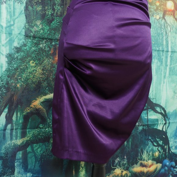 B. Smart Purple One Shoulder Satin Size 5/6 Dress - Picture 7 of 11